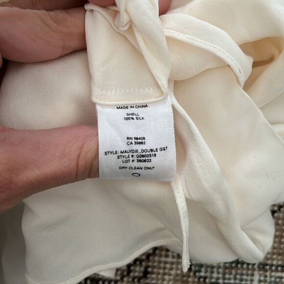 Theory Long-Sleeve Peplum Top in Silk Georgette - Picture 6 of 8